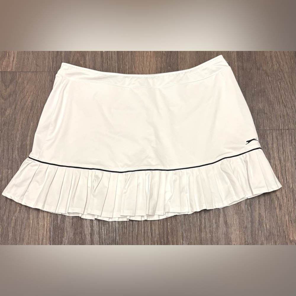 Slazenger Golf Tennis Skort White Pleated Athletic Skirt Built In Shorts XL